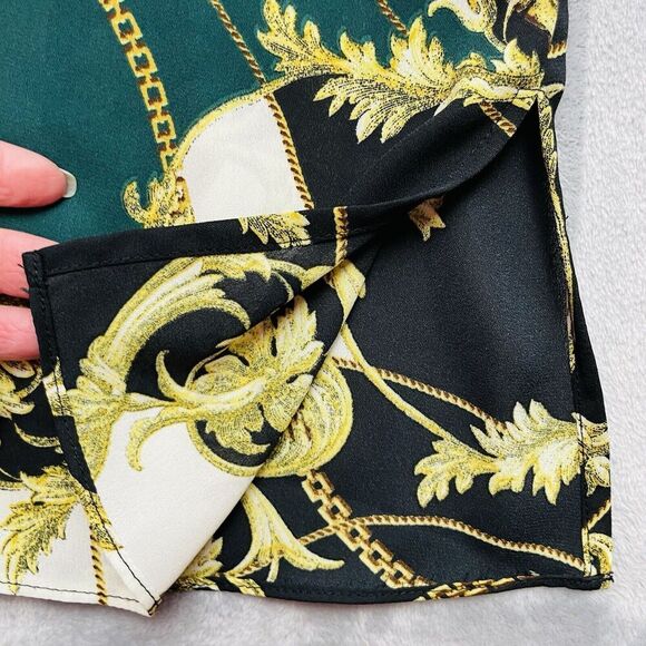 Avenue Equestrian Tunic Blouse Womens 18/20 Green 3/4 Flutter Sleeve Popover - Picture 6 of 10